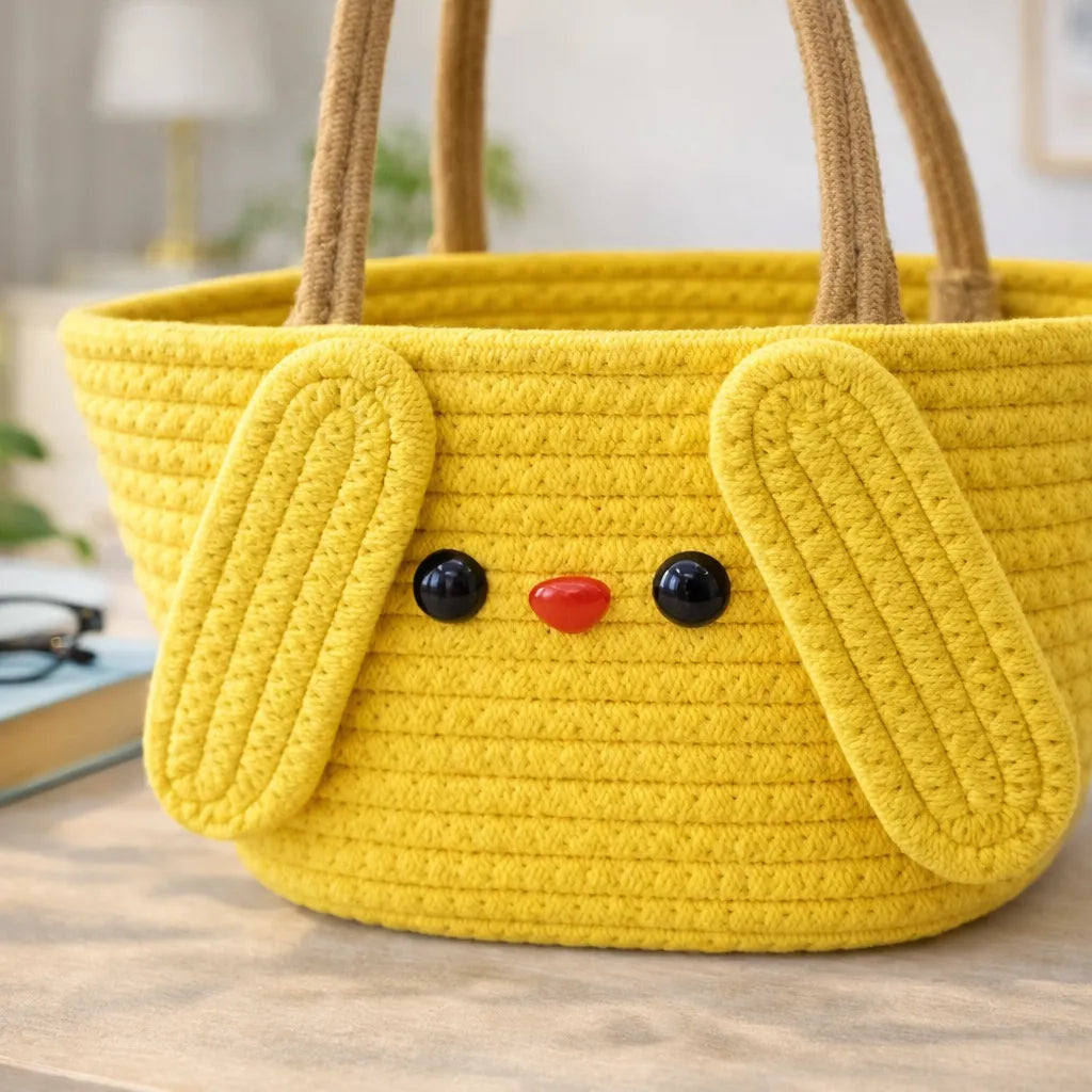 Cute Yellow Duck Woven Bag