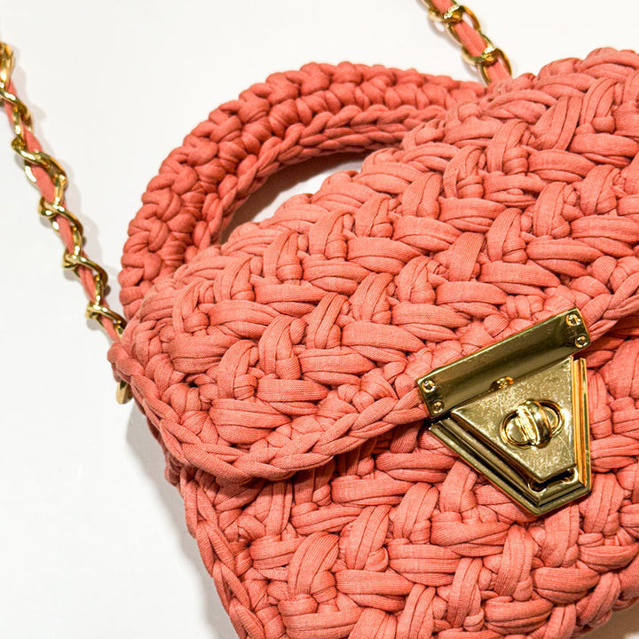 Coral Woven Handbag for Women