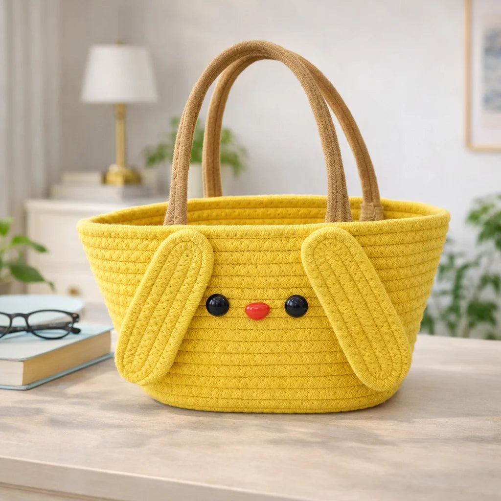 Cute Yellow Duck Woven Bag